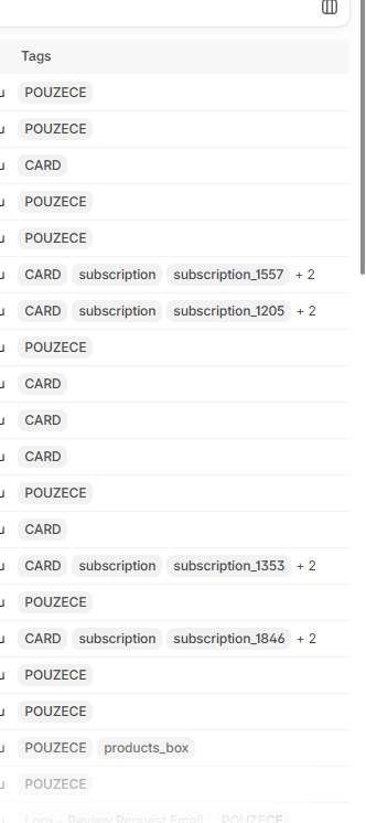 Order tags in practice screenshot